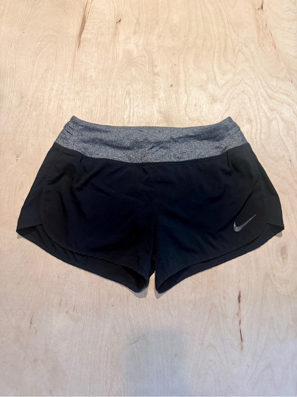 Nike Black Athletic Shorts with Gray Waistband